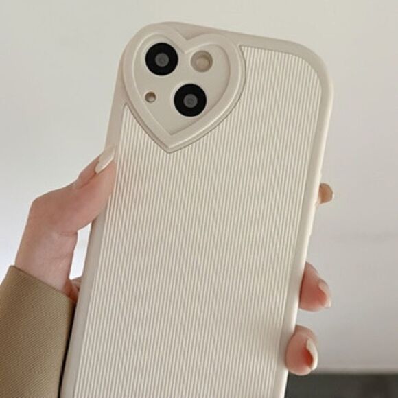 Neutral Protective iPhone 14 Pro Max Case with Heart Around Camera Lens Protect - Picture 2 of 5